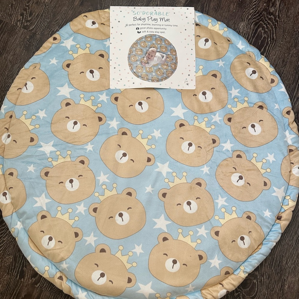S'ODORABLE Baby Play Mat - Blue Bear Print
